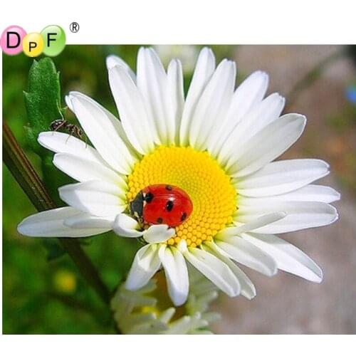 DPF Full Square 5D DIY Diamond Painting Cross Stitch Chrysanthemum ladybug diamond Embroidery Rhinestone diamond Mosaic Gift