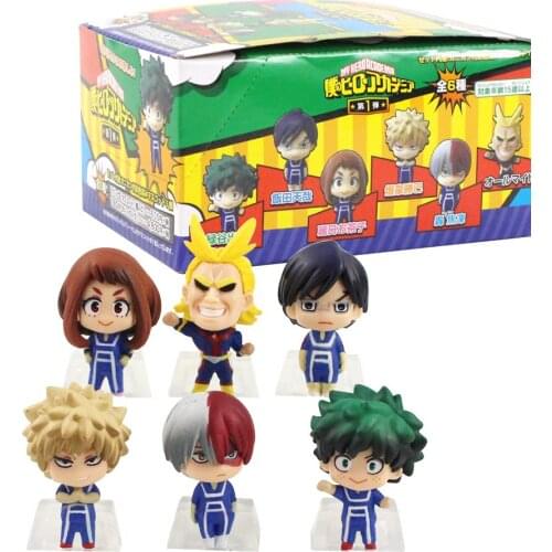 6pcs/set 5cm My Hero Academia Midoriya Izuku Bok Todoroki Bakugou Katsuki PVC Action Figure Collection Model Toys Doll