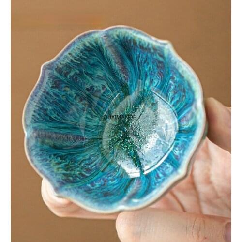 60-90ml Chinese Retro Handmade Kiln Change Personality Porcelain Tea Cup Small Coffee Mug Chinese Ceramic Cups Tea Set