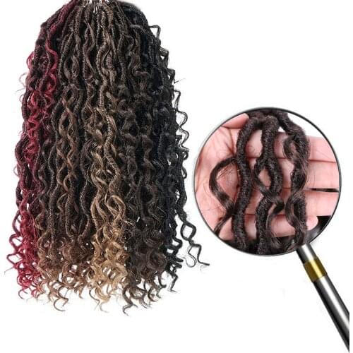 Goddess Crochet Locs Braiding Hair Faux Locs River Hair Extension Curly Synthetic Braid Bouncy Twist Braiding Hair