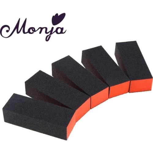 Monja 5 Pcs/Set Nail Art Black UV Gel Polishing Sanding Sponge Buffing Buffering File Block Foam Sandpaper Manicure Tools