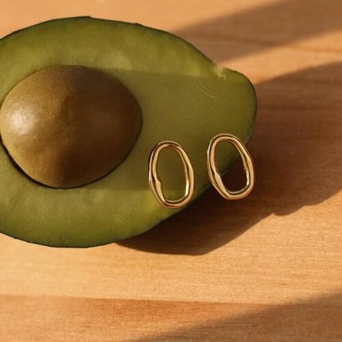 Korea Circle Irregular Sonic Earrings Earrings Titanium Steel Plated with 18K Gold Color Preserving Womens Jewelry