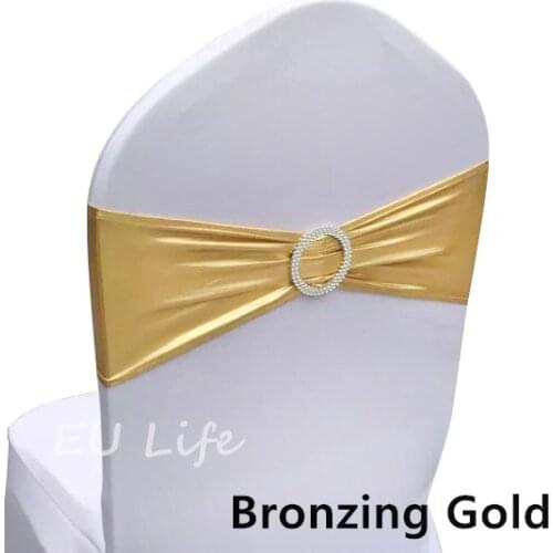 Spandex Lycra Chair Bands with Buckle for Wedding Banquet Party Decoration bandeau chaise marriage