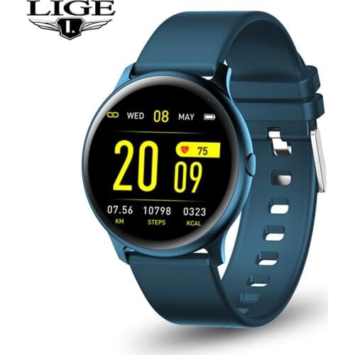 LIGE Fashion Fitness Tracker Smart Watch IP67 Waterproof Blood pressure and Sleep monitoring Women Men LED Sport Smart Bracelet