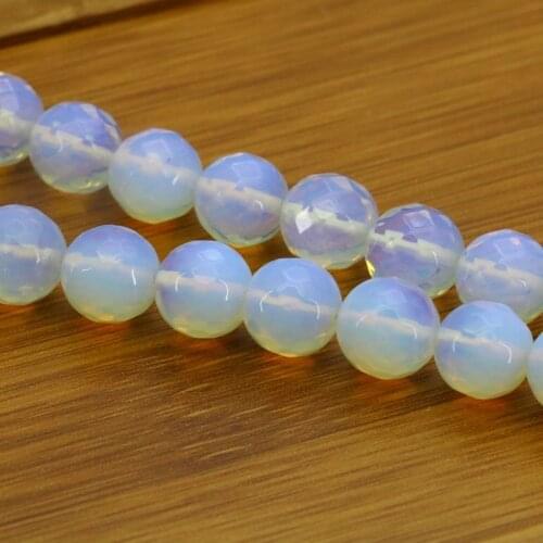 Nouveau! Perles rondes opalées blanches transparentes à facettes de 10mm, pour la conception de bijoux de collier de bracelet à