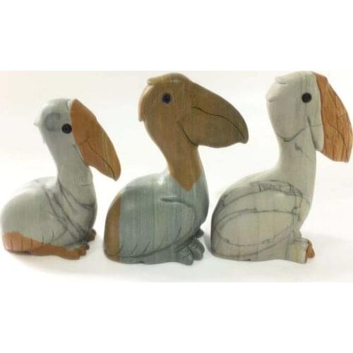 Wholesale Customized Crystal Gemstone High Quality Songhua Stone Hand Carved Pelican For Gift YHM
