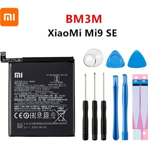 Xiao mi 100% Orginal BM3M 3070mAh Battery For Xiaomi 9 Se Mi9 SE Mi 9SE BM3M High Quality Phone Replacement Batteries +Tools