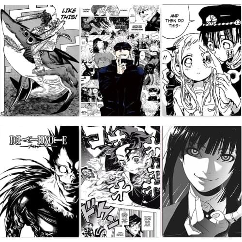 Anime Manga Panel Aesthetic Posters Home Room Decor for Boys White Coated Paper Prints Wall Art Boys Bedroom Decoration