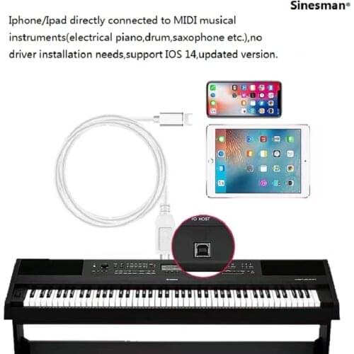 Lighting to MIDI host IOS to MIDI Iphone/Ipad to electrical piano drum saxophone electrical musical instruments accessory
