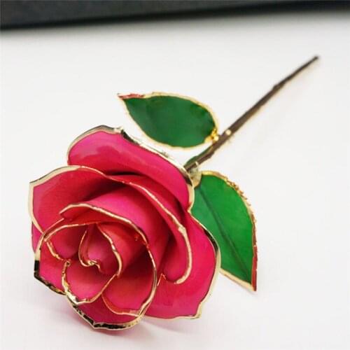 2019 NEW Valentines Day Gift 24K Gold Plated Golden Rose Flower Holiday Present Wedding Party Decoration With Retail Box