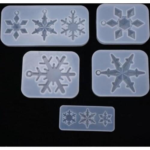 Crystal Epoxy Resin Mold Snowflake Pendant Casting Silicone Mould DIY Crafts Jewelry Necklace Decorative Making Tool