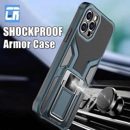 Shockproof Armor Magnetic Finger Ring Case for iPhone 12 11 Pro X XS Max XR Phone Case for iPhone 12 mini 8 7 Plus Back Cover
