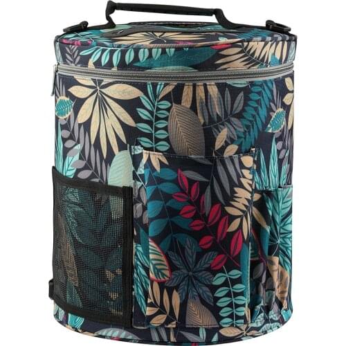 Empty Yarn Storage Bag Leaves Design Large Tote Bag Crochet Hooks Knitting Needle Embroidery Tool Sewing Accessories Packet