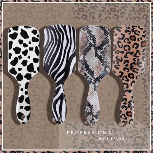 Leopard Snake Print Hair Cushion Comb Smooth Airbag Plastic Women Cutting Hair Comb For Home Hair Brush Hairdressing