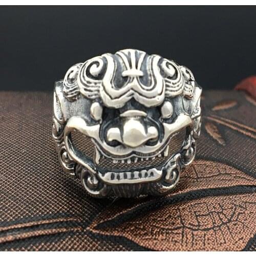 S925 Sterling Silver Jewelry Handicraft Retro Thai Silver Personal Ring Male Fashion Ring