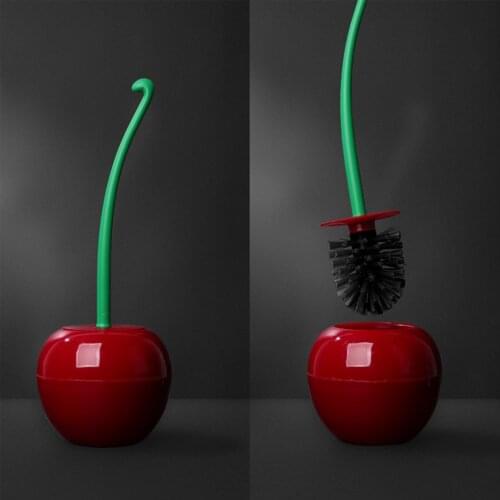 Toilet brush New Lovely Cherry Shape Lavatory Brush Toilet Brush & Holder Set Toilet Borstel Cepillo Wc trump eршик для унитаза