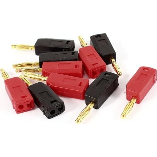 Speaker wire cable 2 mm Banana plug connection 10 sheets Black + red