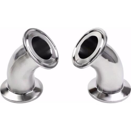 3/4"-4"(19mm-102mm) Tri Clamp 1.5" 2" 2.5" 3" 3.5" 4" 45 Degree Elbow SUS304 Stainless Sanitary Pipe Fitting Connector Homebrew