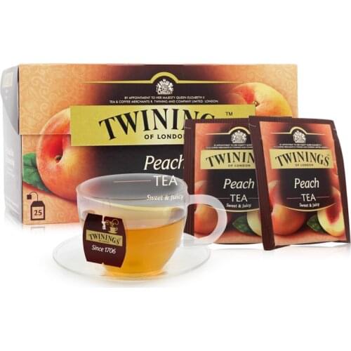 Free shipping Twinings CHUANNING fruit tea black tea honey peach fruit tea 25 bags * 2 boxes tea bag