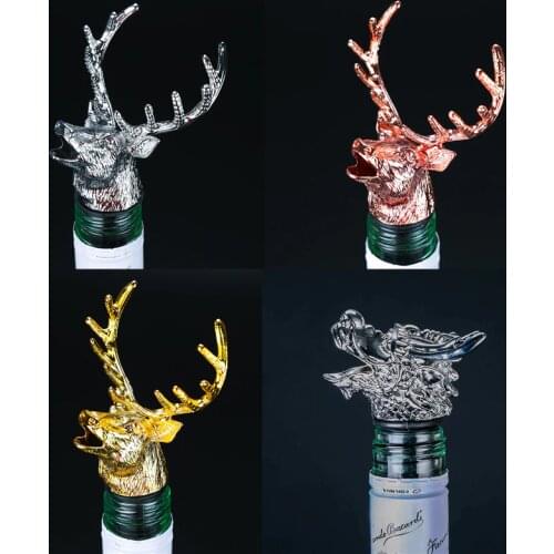 Wine Bottle Pourer Stopper Stainless Steel Deer Stag Head Dragon Head Unique Wine Aerators