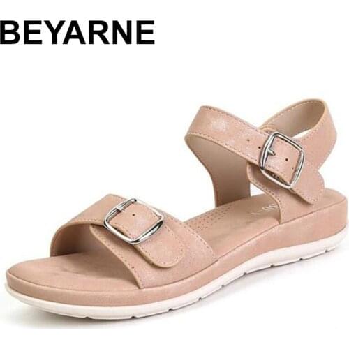 BEYARNE Open-toed Female Sandals Wedge Buckle Women Sandals Outdoor Beach Shoes Women Summer Shoes 2021 New