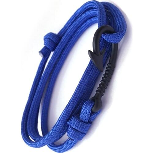 Handmade Man Anchor-Hook Bracelets Bangle Pulsera Weave Polyester Material Bracelet For Woman