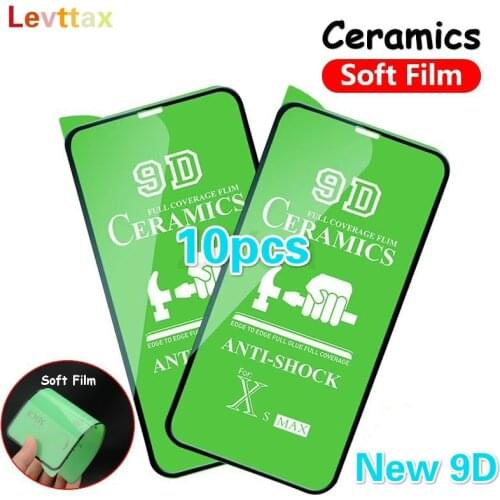10Pcs/lot 9D Full Cover For iPhone 12 11pro max Ceramics Screen Protector Anti-shock Soft Film For Iphone XS Max XR X 8 7 6 Plus