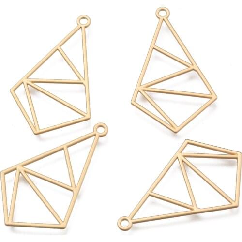 10pcs Gold Color Alloy Open Back Bezel Pendants Frame Geometric Charms Pendants for Earrings Necklace Jewelry Making