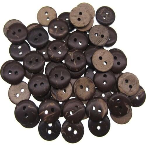 100Pcs 1/2" Natural coconut buttons 2 Holes shell flatback sewing buttons for craft scrapbooking 13.0mm