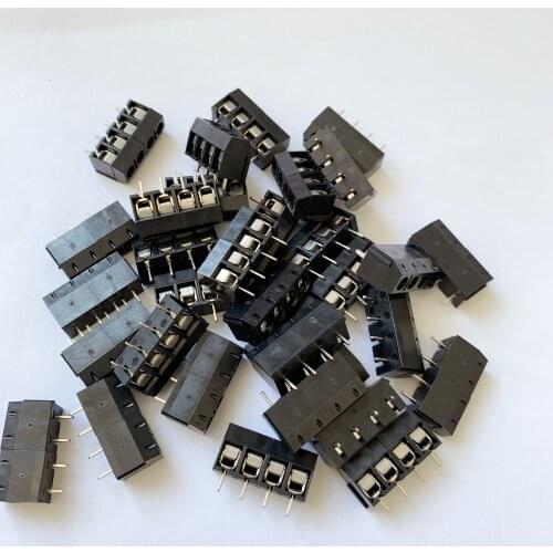 20PCS/LOT kf301-4p splice, screw type PCB spacing 5.0 terminal, Copper foot/ iron pin four-color KF301 red, green, black, blue