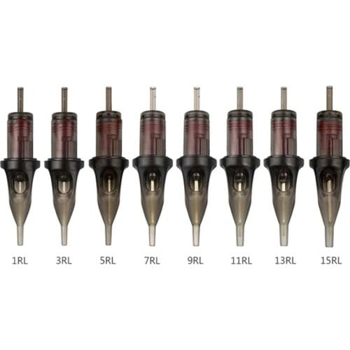 20PCS RL Disposable Sterile Tattoo Needles Cartridge Supplies 0.35mm Taper For Tattoo Pen Magnum Makup Tools Machine Gun