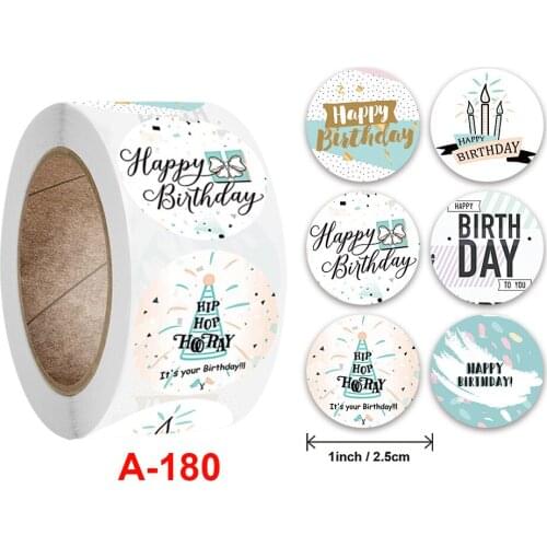 500pcs Cute Happy Birthday Stickers Birthday Gift Decoration Tag Sealing Label Kids toys Gift Package Scrapbooking Stickers