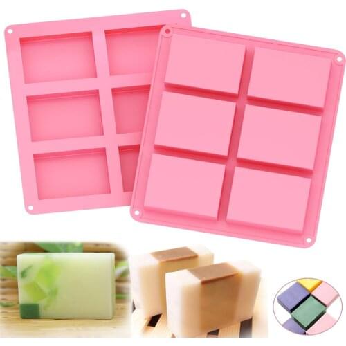 6 Cavities Silicone Soap Molds Set for Soap Making Rectangle Silicone Baking Mold 3d Candle Mold DIY Handmade Craft Making Tools