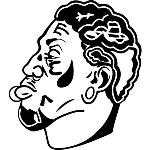 Car Sticker Rodman Personalized Decorative PVC Car Sticker Motorcycle Creative Waterproof Sunscreen Black/White,15cm*13cm