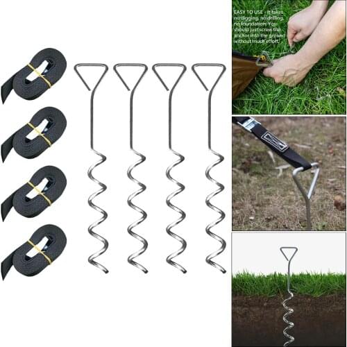 Trampoline Anchor Kit Ground Anchors for Tent, Trampolines, Garden Fence, Sheds, Swings Spiral Ground Anchors