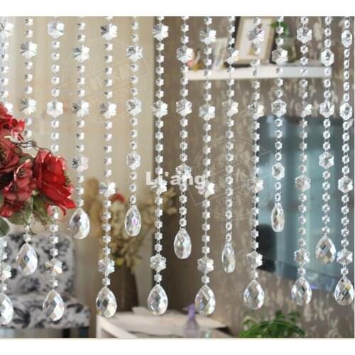 Free Shipping 1M Crystal Beads Chain 10pieces/lot CRYSTAL Beads Home/WINDOW/DOOR CURTAIN Decoration,Lighting Accessories Parts