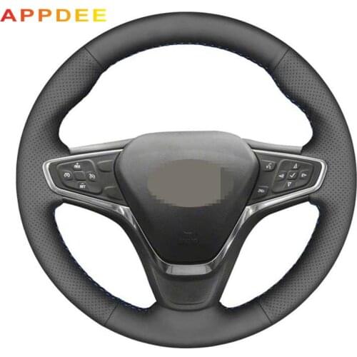 Handsewing Black Artificial Leather Steering Wheel Covers for Chevrolet Malibu XL 2016 2017 Equinox 2017