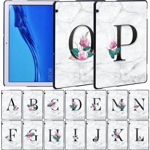 For Huawei MediaPad M5 Lite 8/M5 Lite 10.1"/M5 10.8"/T5 10 10.1"/T3 8.0/T3 10 9.6" Lightweight White Marble Pattern Back Case