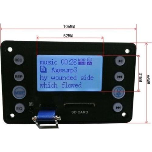 DC 5V 4.0 MIC Recording Port Bluetooth MP3 Decoder Board Module USB SD WAV WMA LX9B