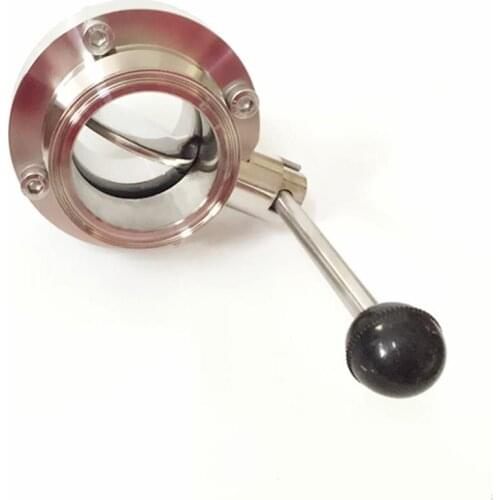 Fit 57mm 2.25" Pipe OD x 2.5" Tri Clamp Sanitary Butterfly Flow Control Valve SUS 304 Stainless Beer Brewing Home