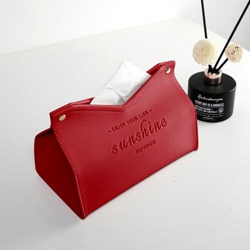 PU Leather Desktop Tissue Case Toilet Car Anti-Moisture Pumping Paper Container Home Office Napkin Holder Durable Storage Box