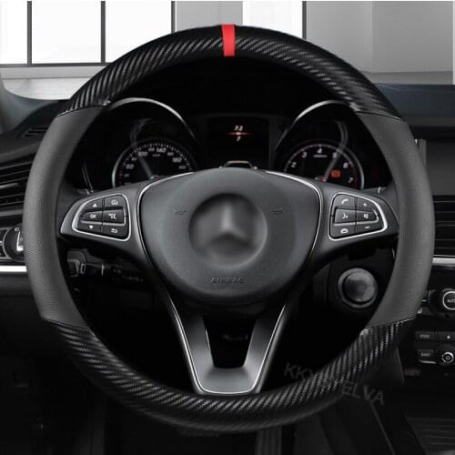 Leather Car Steering-wheels Cover 37 38cm 15" for Mercedes-Benz GLK GLE GLS GL ML GLC Class GLK260 GLC200 LG350 ML300 GL3320 GLS