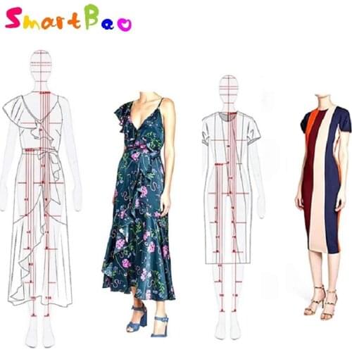 Women Fashion Ruler Tool Female Body Template for Fashion Design Women Drawing Ruler Suitable for A4 Paper Design