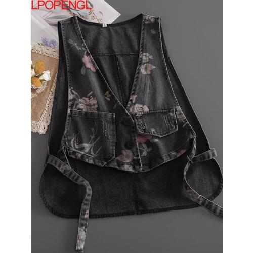 Женские джинсовые жилеты LPOPENGL China At AliExpress