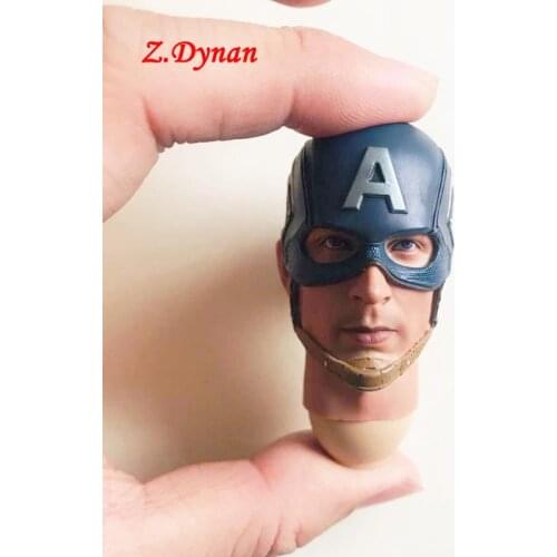 1/6 Scale Male Head Sculpt Captain Hero with Helmet Mask for 12 Inches Action soldier Figures doll toys