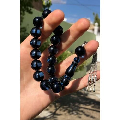 Midyat Silver World Male Vernier Wrist Size Powder Amber Prayer Beads Turkish handmade Islamic custom design rosary