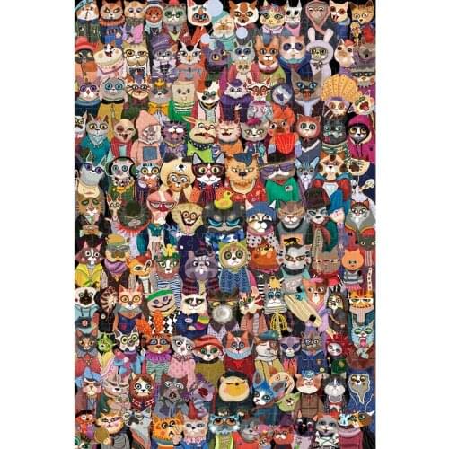 Michelangelo Wooden Jigsaw Puzzle Cats Group Photo 1000 Pieces 2000 Pieces Childrens Educational Toys Gift Adult Hobby