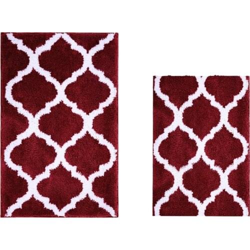 Bathroom Rug Mat Set 2 Piece,Soft and Absorbent Microfiber Bath Mats