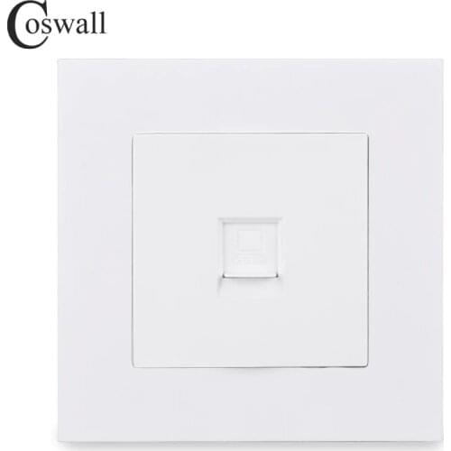 COSWALL Simple Style PC Panel Wall Socket 1 Gang CAT5E RJ45 Internet Computer Outlet Data Jack Black White Grey Gold E20 Series