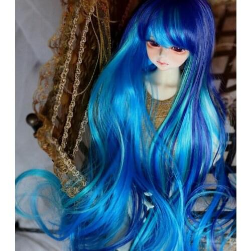 New 1/3 22-24cm / 1/4 18-18.5CM SD PULLIP BJD Wig Color mixing Dreamlike Wave Curl Long Wig